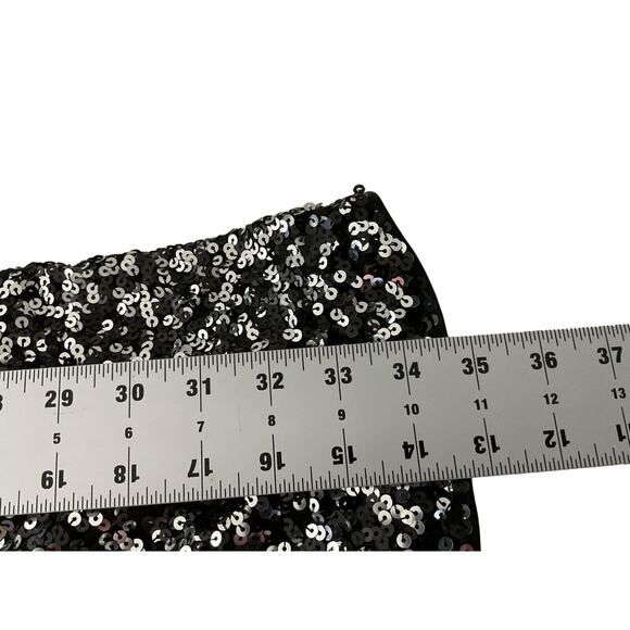 IRIS Women's Medium Black Silver Dress Adjustable Straps Sequin Spaghetti Strap - Picture 7 of 11